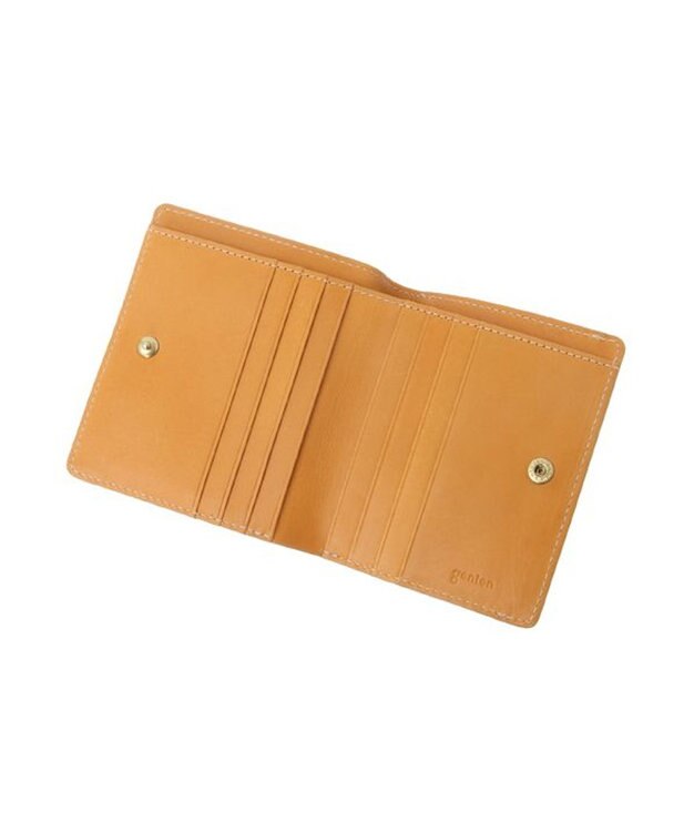 genten クオイオ  二つ折り財布 ヌメベージュ