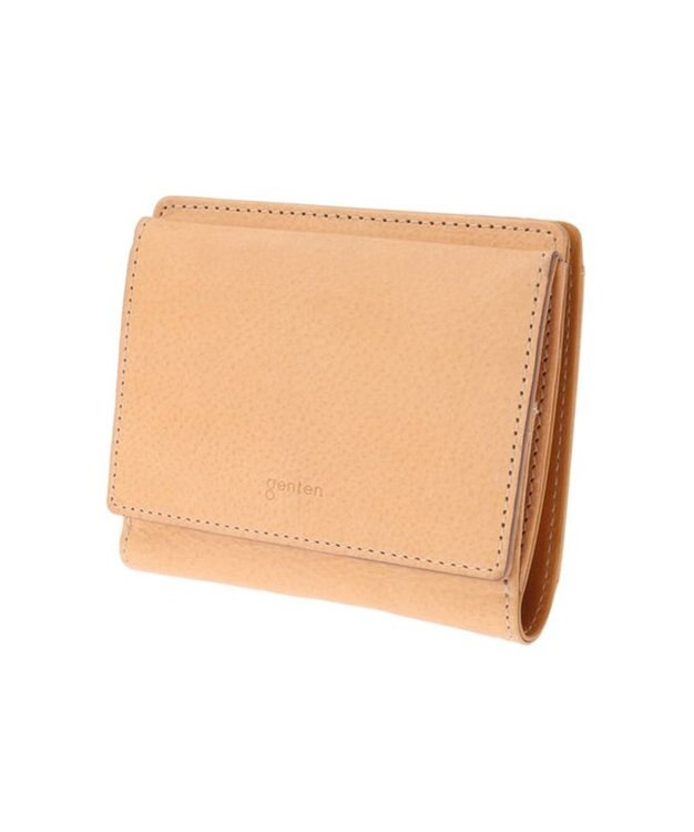 genten クオイオ  二つ折り財布 ヌメベージュ