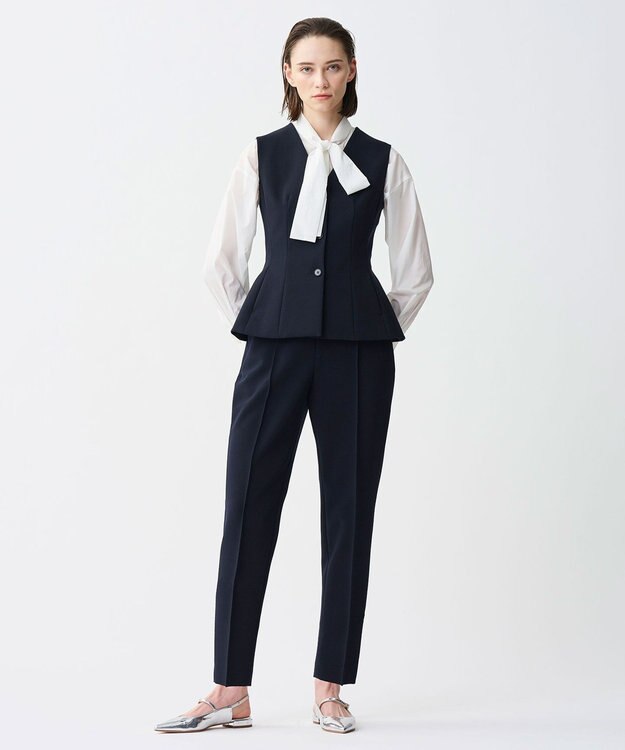 uncrave シルクライクタフタ ボウタイブラウス オフ