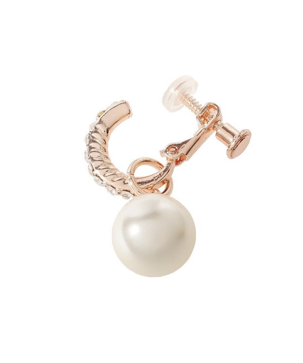 Maison de FLEUR ２Ｗａｙパールビジューイヤリング Pink Gold