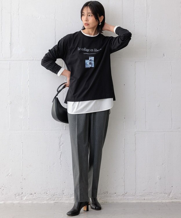 23区 L 【洗える】Le collage ロゴロンTEE ブラック系