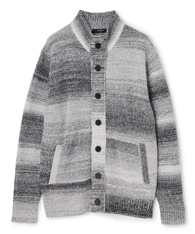 JOSEPH HOMME グラデーションメランジ　ニットカーディガン　 ライトグレー系