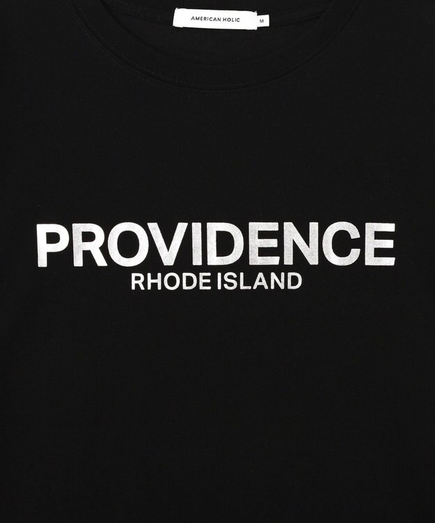 AMERICAN HOLIC SILVERプリント半袖Tシャツ Black