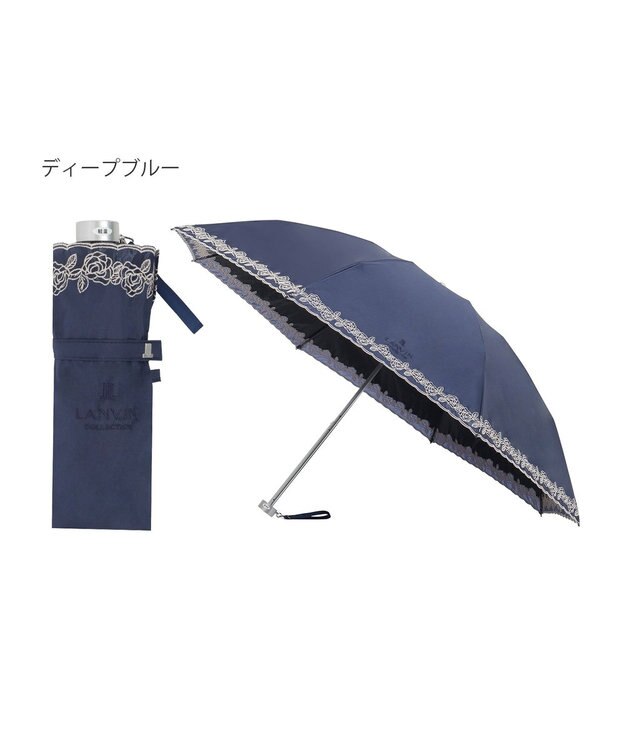 MOONBAT LV雨M P30D*バラオーガンジーカットワーク ディープブルー