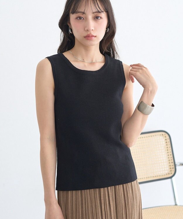 earth music&ecology ニットタンクトップ Black