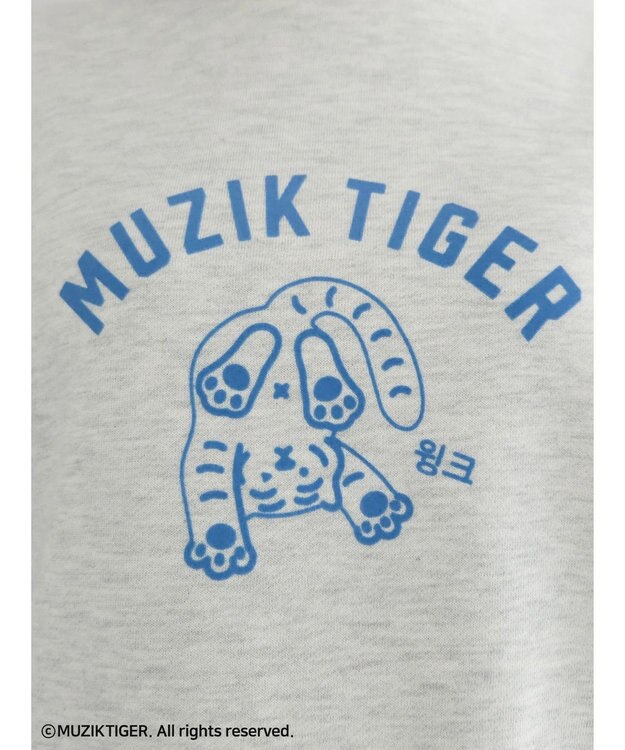 Green Parks ムジークタイガー／裏起毛プリントプルオーバー Oatmeal