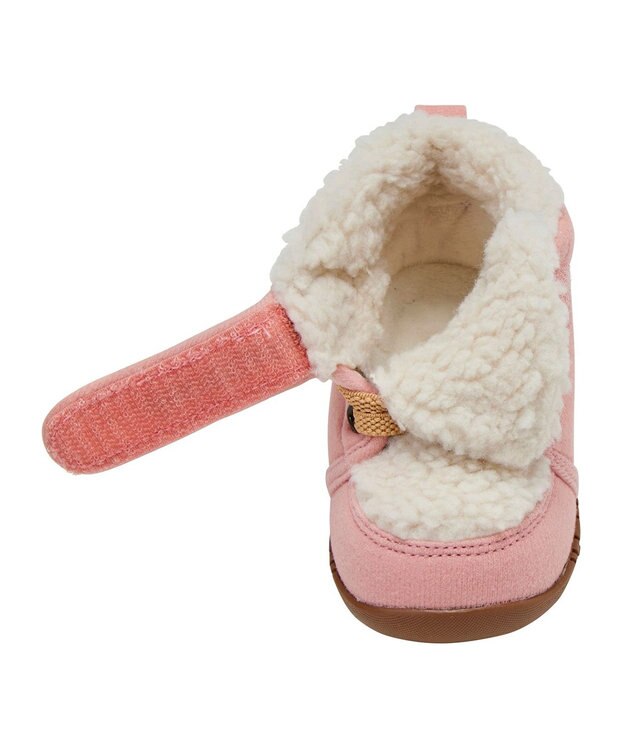 MIKI HOUSE HOT BISCUITS 【11.5-13.5cm】 かかと顔ドン あったかボア付き ファーストシューズ ピンク