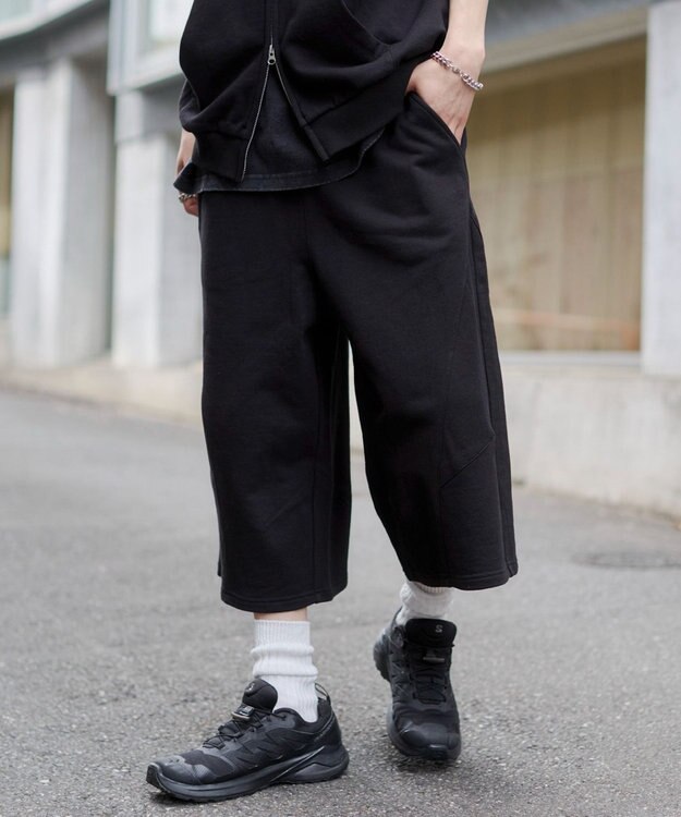 WEGO 【ウエストゴム】バルーンスウェットショーツ ブラック