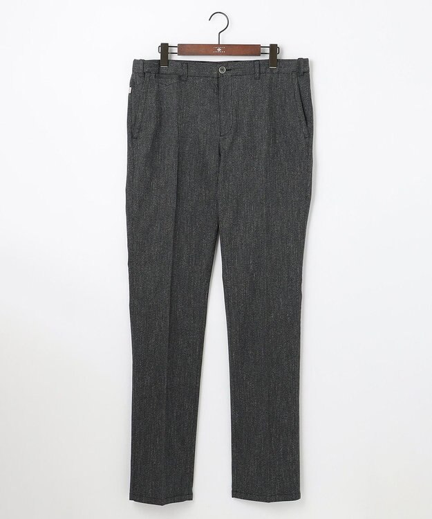 JOSEPH ABBOUD 【キングサイズ・ウエストも伸びる】オーガニックストレッチムリネピケ パンツ ライトグレー系