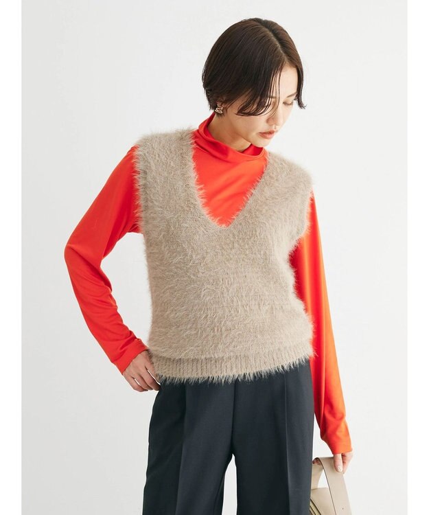 Green Parks ・Ｐｅｔｉｔ　Ｆｌｅｕｒ　シャギーニットベスト Beige