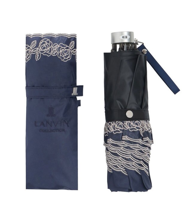 MOONBAT LV雨M P30D*バラオーガンジーカットワーク ディープブルー