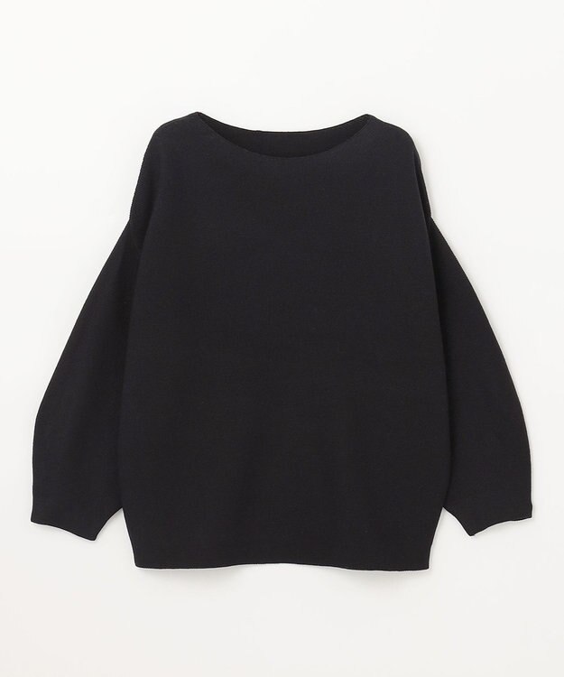 ANY 【洗濯機可】パフスリーブガーターニット ブラック