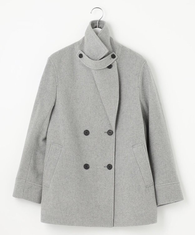 J.PRESS LADIES Jackal 140sソフトメルトン Pコート ライトグレー系