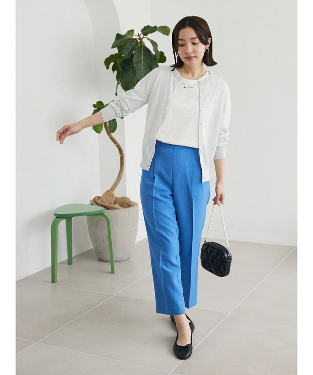 Green Parks ラメクルーネックカーディガン Silver