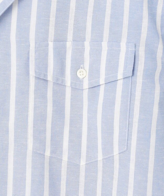 J.PRESS MEN 【HYBRID LINEN】オープンカラーシャツ サックスブルー系1