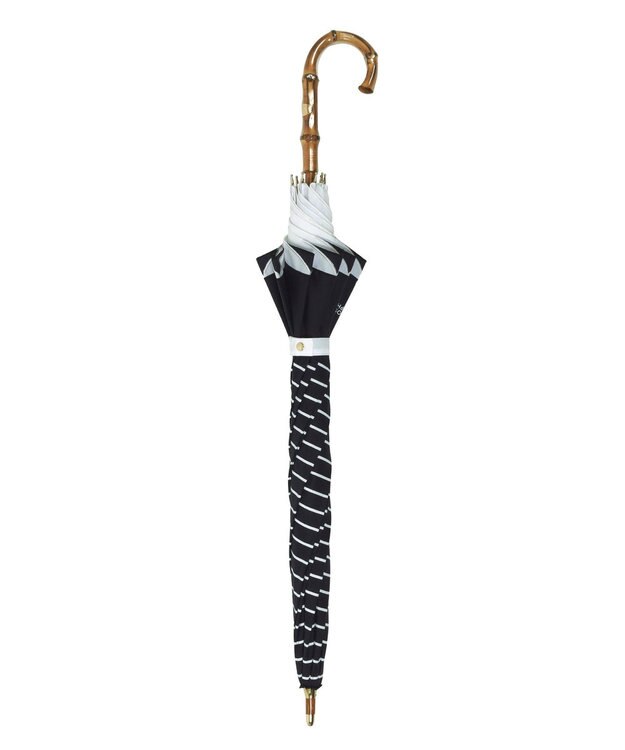 MOONBAT MACKINTOSH PHILOSOPHY(マッキントッシュ フィロソフィー) Cleric collar ボーダー 竹手元 雨傘 長傘 ネイビーブルー