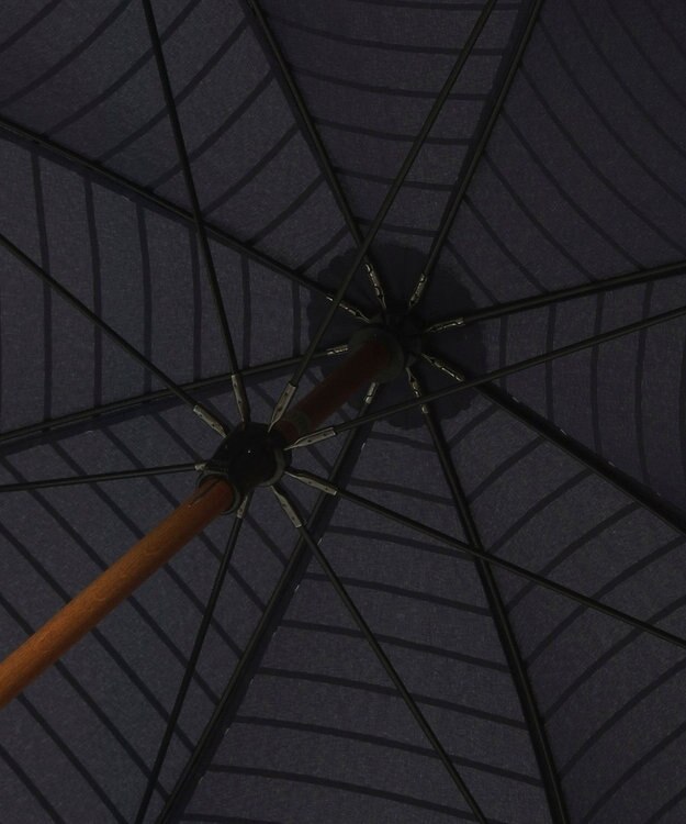 MOONBAT MACKINTOSH PHILOSOPHY(マッキントッシュ フィロソフィー) Cleric collar ボーダー 竹手元 雨傘 長傘 ネイビーブルー