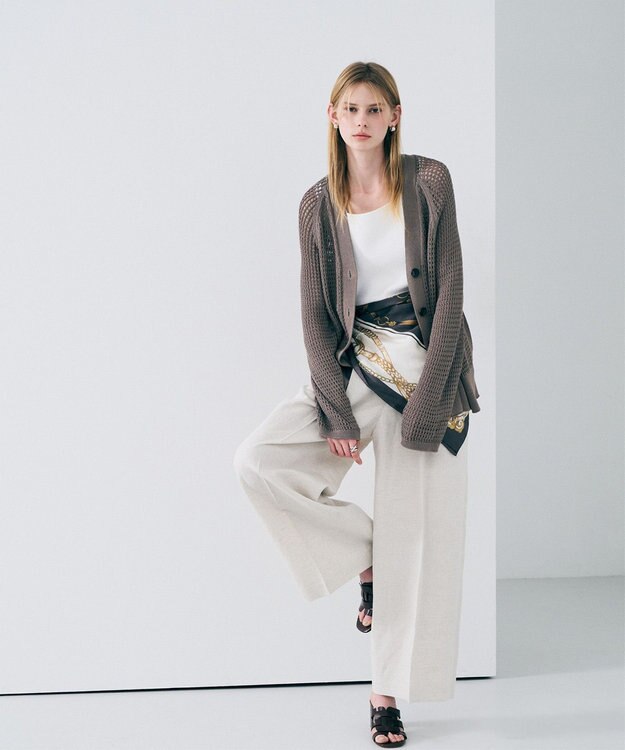 uncrave リヨセルライトリネン ワイドトラウザー フラックス