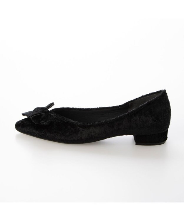 MODE ET JACOMO <carino>ベルベットリボンパンプス ブラック