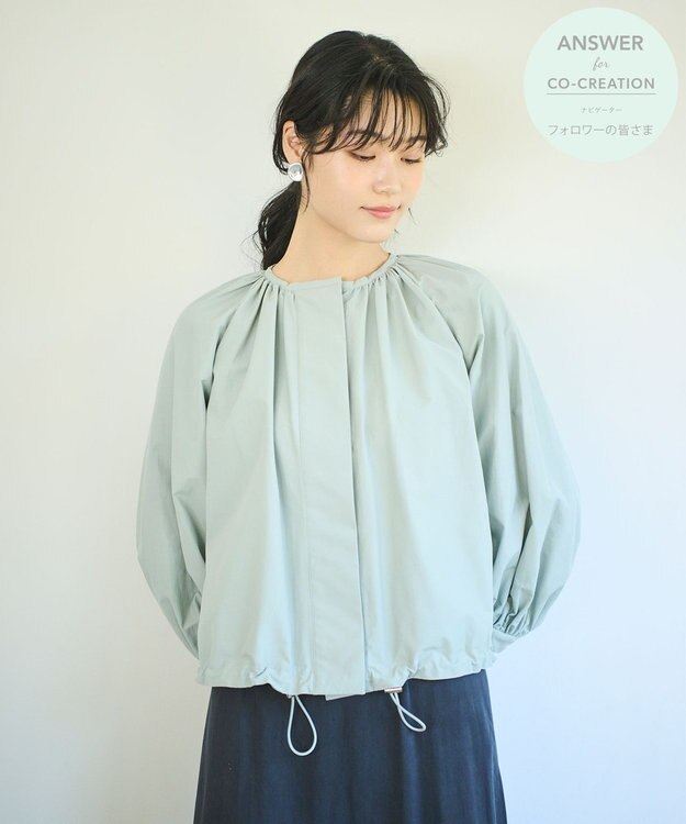 #Newans 【ANSWER for Co-Creation】フルギャザーシャツブルゾン セージ系