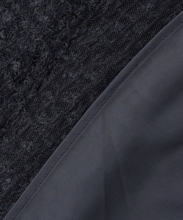 UNFILO L エアリーヤーン ギャザーブラウス ネイビー