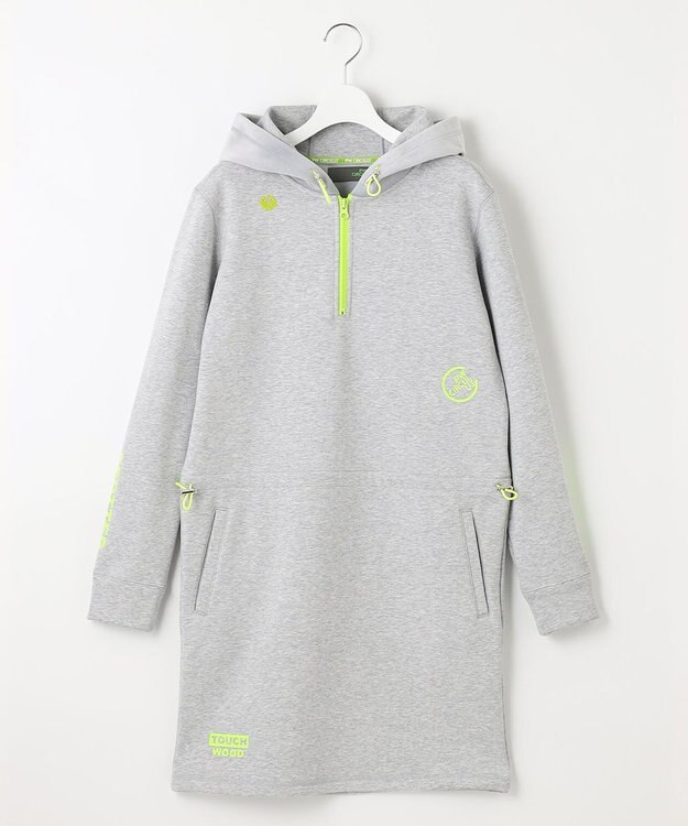 PW CIRCULUS 【WOMEN】ハーフジップ フーディ ワンピース ライトグレー系