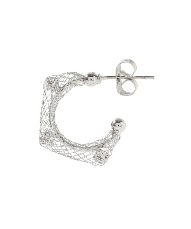 YECCA VECCA メッシュフープピアス Silver