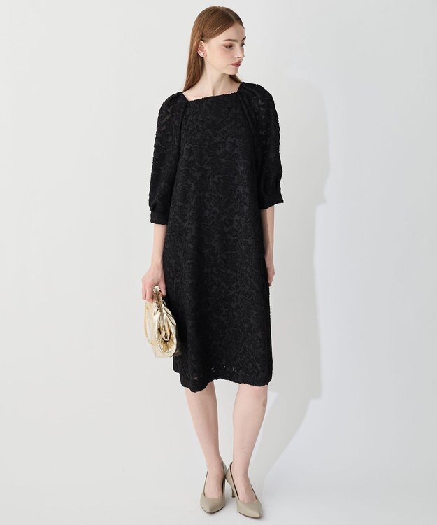 23区 【APPLAUDIR】シュエットジャカード ドレス ブラック系