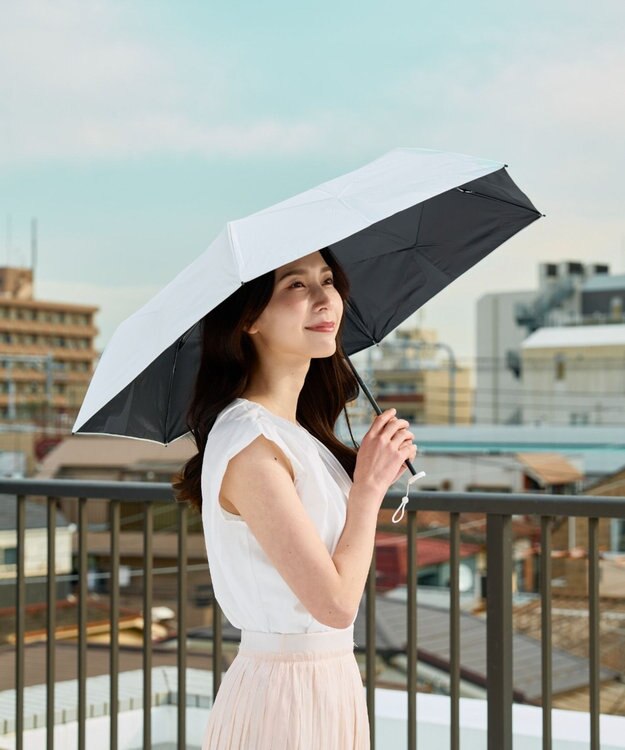 MOONBAT 【遮光100％/晴雨兼用】kowaza コワザ ライトウェイトカーボン プレーン 折りたたみ傘 簡単に畳める傘 コンパクト 50cm ホワイト
