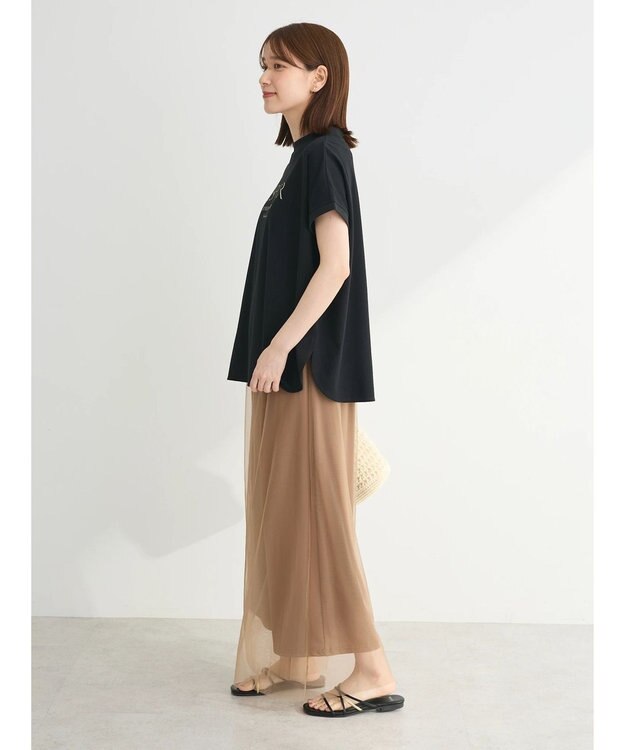 Green Parks 汗染み防止フレンチスリーブロゴＴシャツ Black