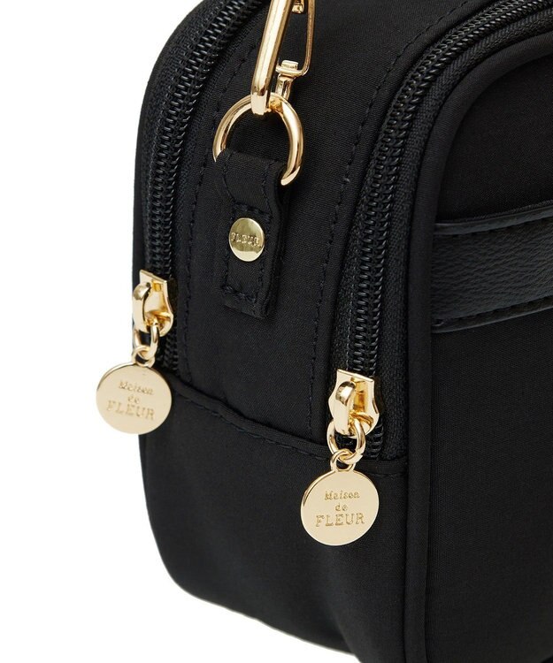 Maison de FLEUR EC限定撥水加工2ルームミニショルダーバッグ Black