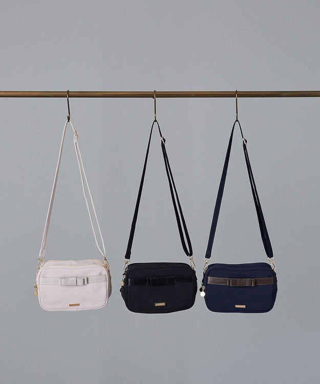 Maison de FLEUR EC限定撥水加工2ルームミニショルダーバッグ Black