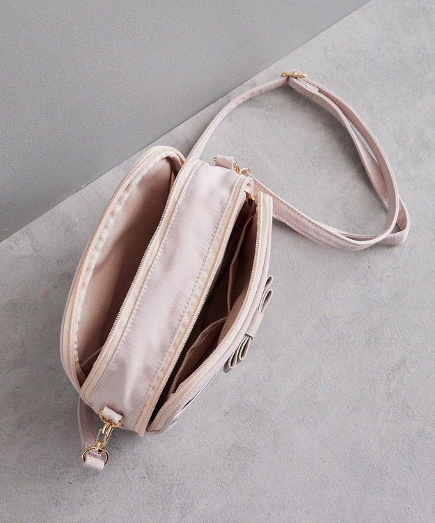 Maison de FLEUR EC限定撥水加工2ルームミニショルダーバッグ Black