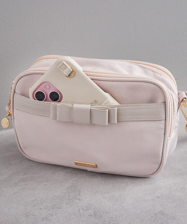 Maison de FLEUR EC限定撥水加工2ルームミニショルダーバッグ Black