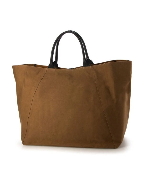 UNBILLION perche パラフィンキャンバス2wayボストントート ライトブラウンブラック