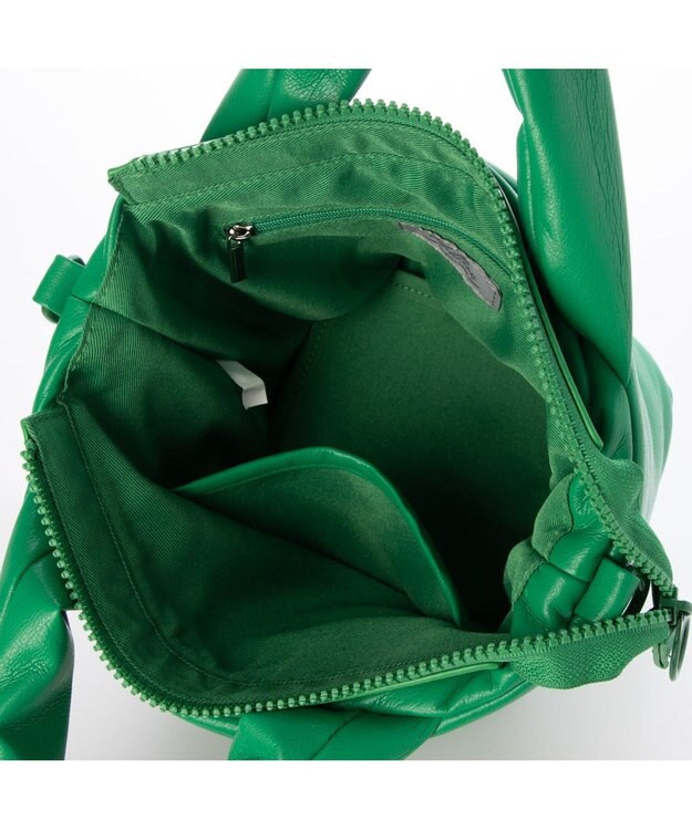 UNBILLION カシュカシュ cachecache / ポーチ付きパファーミニトートバッグ グリーン