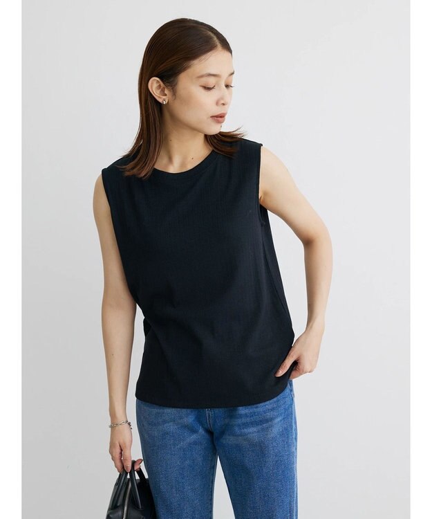 Green Parks ・ＳＵＧＡＲ　ＳＰＯＯＮ　冷感リブノースリーブ Black