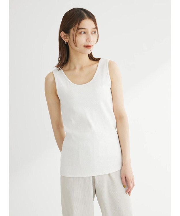 Green Parks BESTPRICE 2WAYリブタンクトップ Ecru
