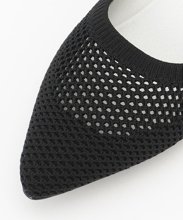 steppi 新色登場！“撥水＆洗えるニットシューズ” ポインテッドメッシュ パンプス ブラック