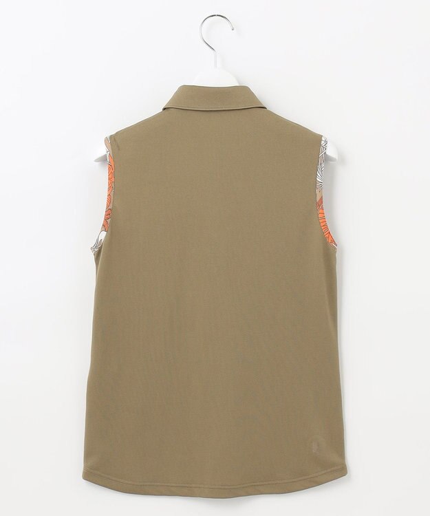 23区GOLF 【WOMEN】【吸水速乾/UVケア】STUDIO FIGLIO アロハ無地 ノースリーブ シャツ ブラウン系