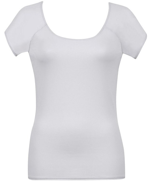 Wing インナー 綿混素材(身生地部) 汗をかいてもべたつきにくい 抗菌防臭(身生地部) 【瞬汗ドライ】 汗取り付き 2分袖 半袖 春 夏 EL1238 ウイング／ワコール パープル