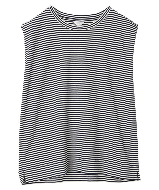 AMERICAN HOLIC ショルダータックノースリーブプルオーバー Border Navy