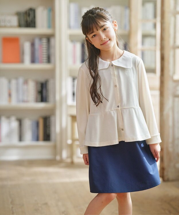 組曲 KIDS 【UVカット・接触冷感】【150-160㎝】サラリとスナップ カーディガン アイボリー