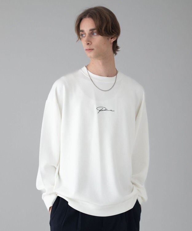 WEGO 【ユニセックス着用ITEM/2点SET/MLサイズ展開】アクセ付きフォトグラフィックプルオーバー ホワイト