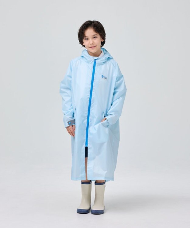 BEAMS SCHOOL レインコート ランドセル対応／収納袋付き ライトブルー