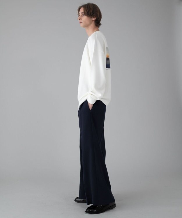 WEGO 【ユニセックス着用ITEM/2点SET/MLサイズ展開】アクセ付きフォトグラフィックプルオーバー ホワイト