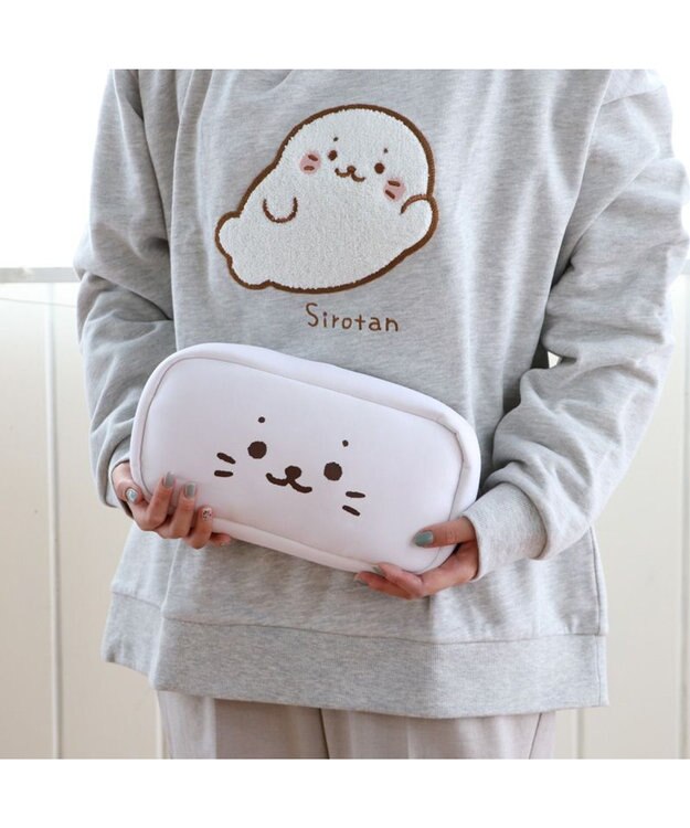 Mother garden しろたん ガジェットポーチ 顔ぼん 白~オフホワイト