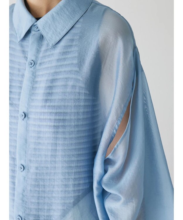 Green Parks ショルダースリット２ＷＡＹシャツ Sax