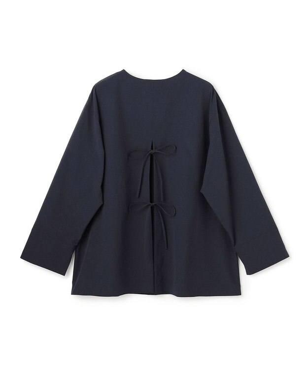 UNFILO 【WEB限定カラー】バックリボン イージーケアシャツ [WEB限定]ネイビー