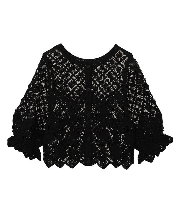 Green Parks ・ＳＵＧＡＲ　ＳＰＯＯＮ　２ｗａｙクロシェカーディガン Gray Beige